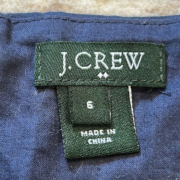 J.CREW Women's Navy Blue Ivory Mirabel Lawn Embroidered Floral Mini Dress Size 6 - Picture 4 of 9